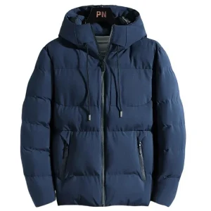 Thick Cotton Hooded Winter Jacket for Men - Stylish Windproof Outwear